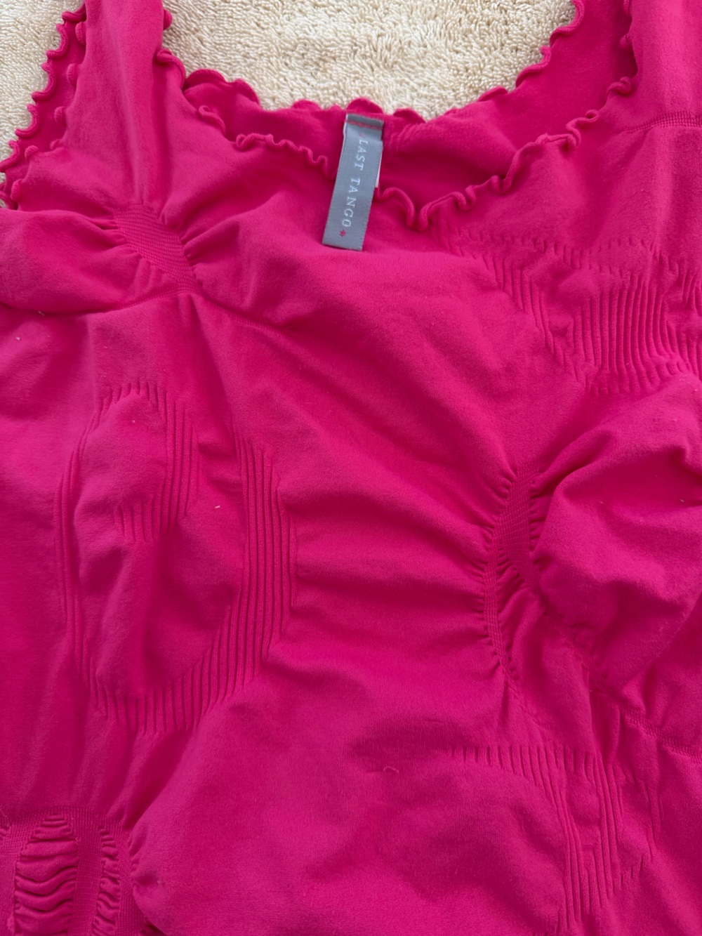 Last Tango Vibrant Fuchsia Ruffle-Edge Tank